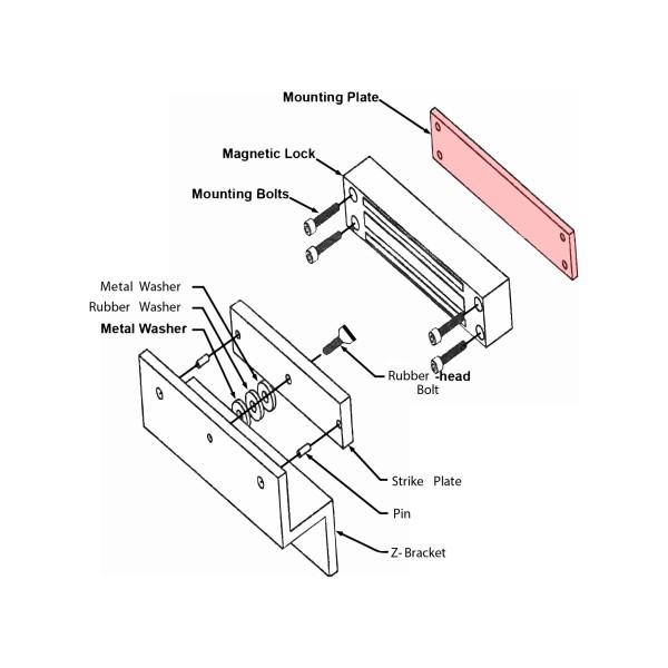 Ramset Ramlock Magnetic Mounting Bracket Only - Product Drawing
